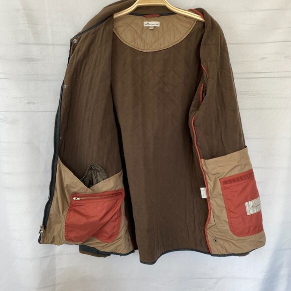 Peter Millar Suffolk Quilted Car Coat Men Size L Black Barn Puffer Jacket Preppy - Picture 3 of 12